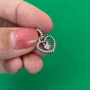 Pandora June Misty Rose Beaded Heart Dangle Charm